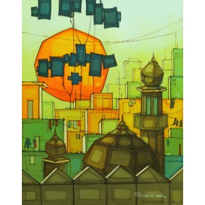 Salman Farooqi, 24 x 30 Inchc, Acrylic on Canvas, Cityscape Painting-AC-SF-075
